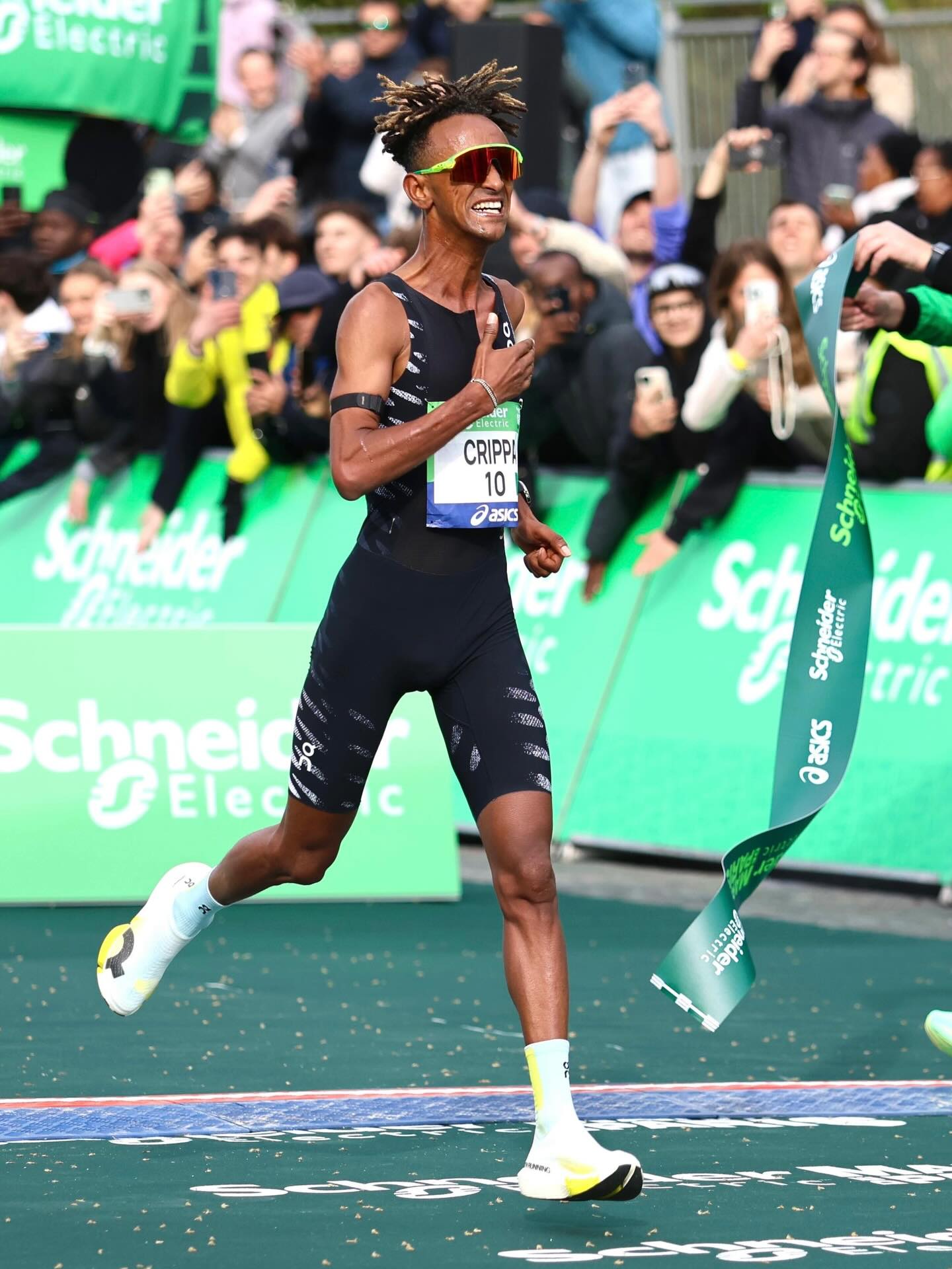 2026 Paris Marathon Winner Yeman Crippa LightSpray Cloudboom Strike 2